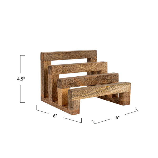 Soporte de dos niveles de Creative Co-Op en madera de mango